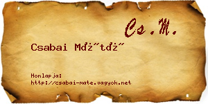 Csabai Máté névjegykártya
