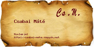 Csabai Máté névjegykártya
